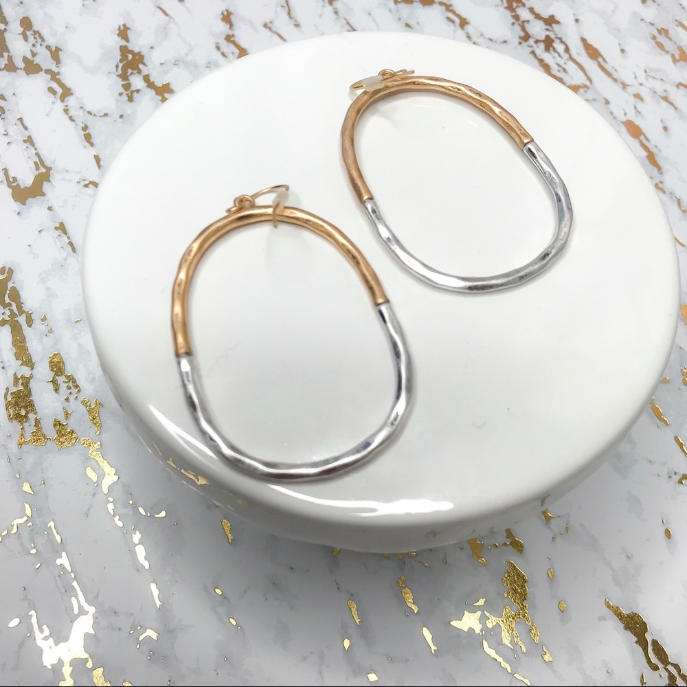Mixed Metal Dangle Earrings